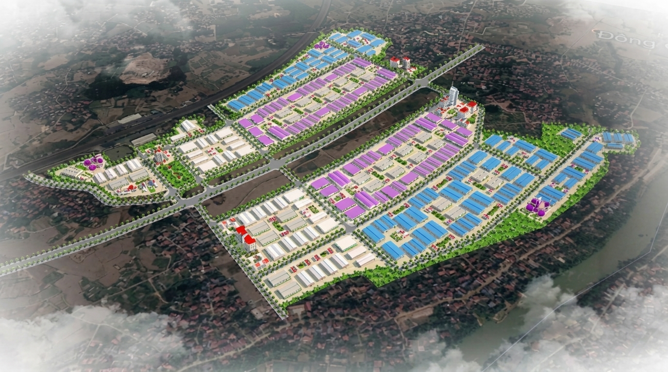 Toàn cảnh cụm công nghiệp Tân Phú 1 và Tân Phú 2 cho thuê tại Thái Nguyên do VnFactory phân phối