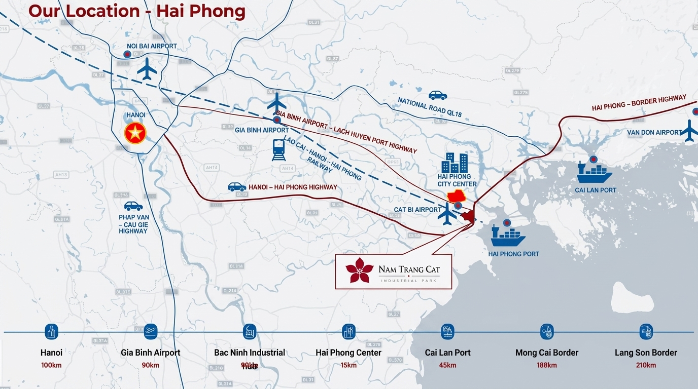 Vị trí địa lý Khu công nghiệp Nam Tràng Cát